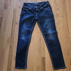 Silver Jeans Women's Dark Blue  Mid Skinny Jeans